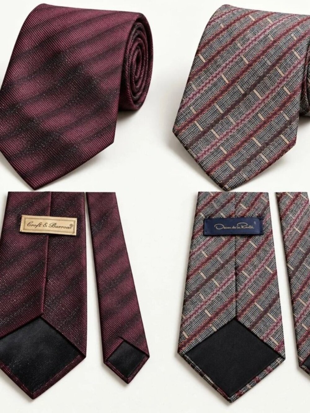 Croft & Barrow Oscar De La Renta Men's Silk Necktie Lot Of 2